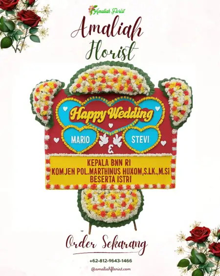 Papan Bunga Pernikahan Benda